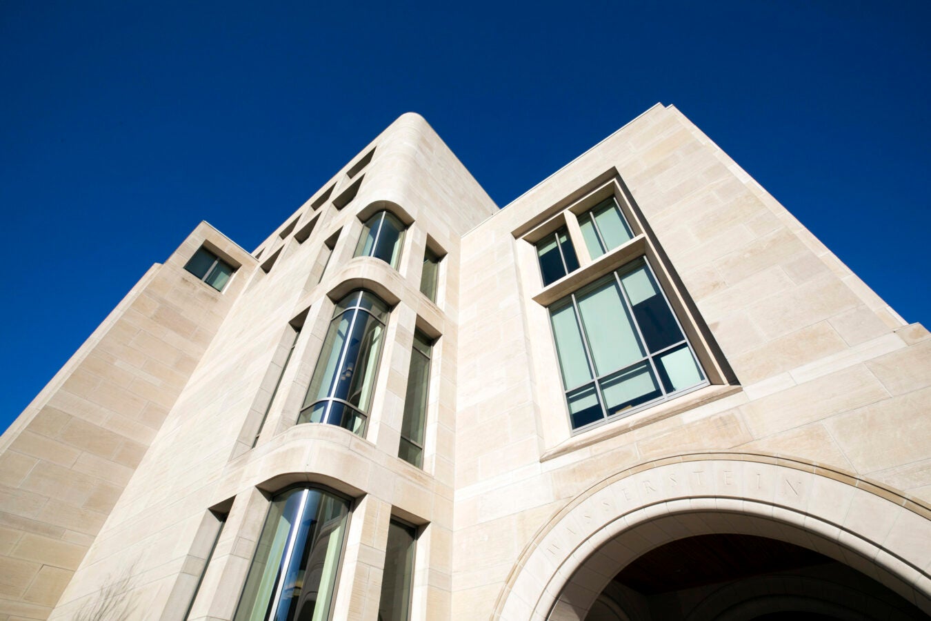 The Wasserstein Building is the northern gateway to the Law School.