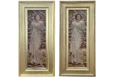 "Study for Blossoms" frame, before and after toning.