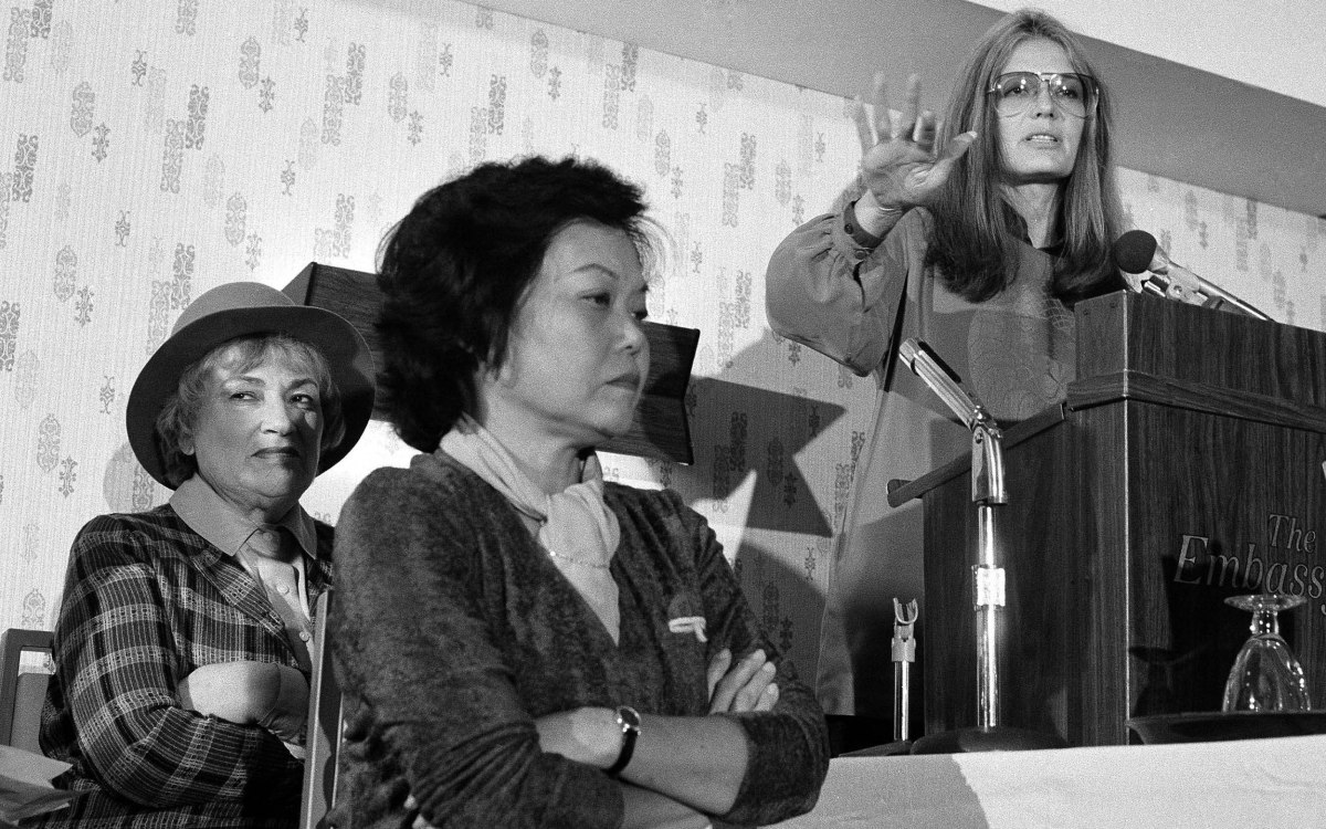 Patsy Mink with Bella Abzug and Gloria Steinem in 1979.