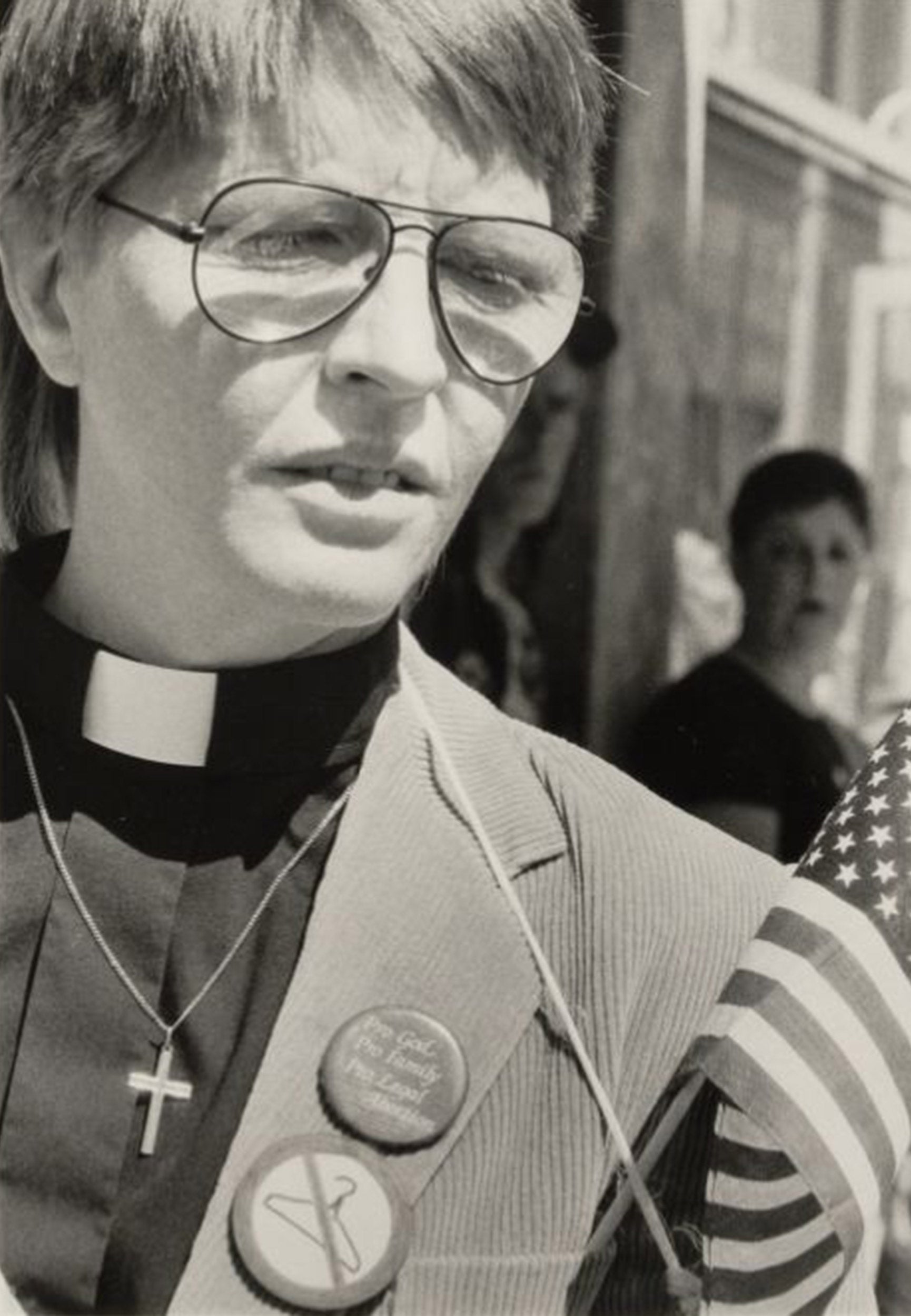 Minister demonstrates for abortion rights in 1985.