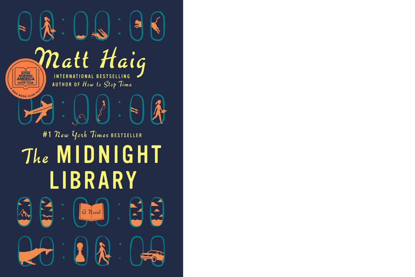 Book cover: “The Midnight Library” by Matt Haig.