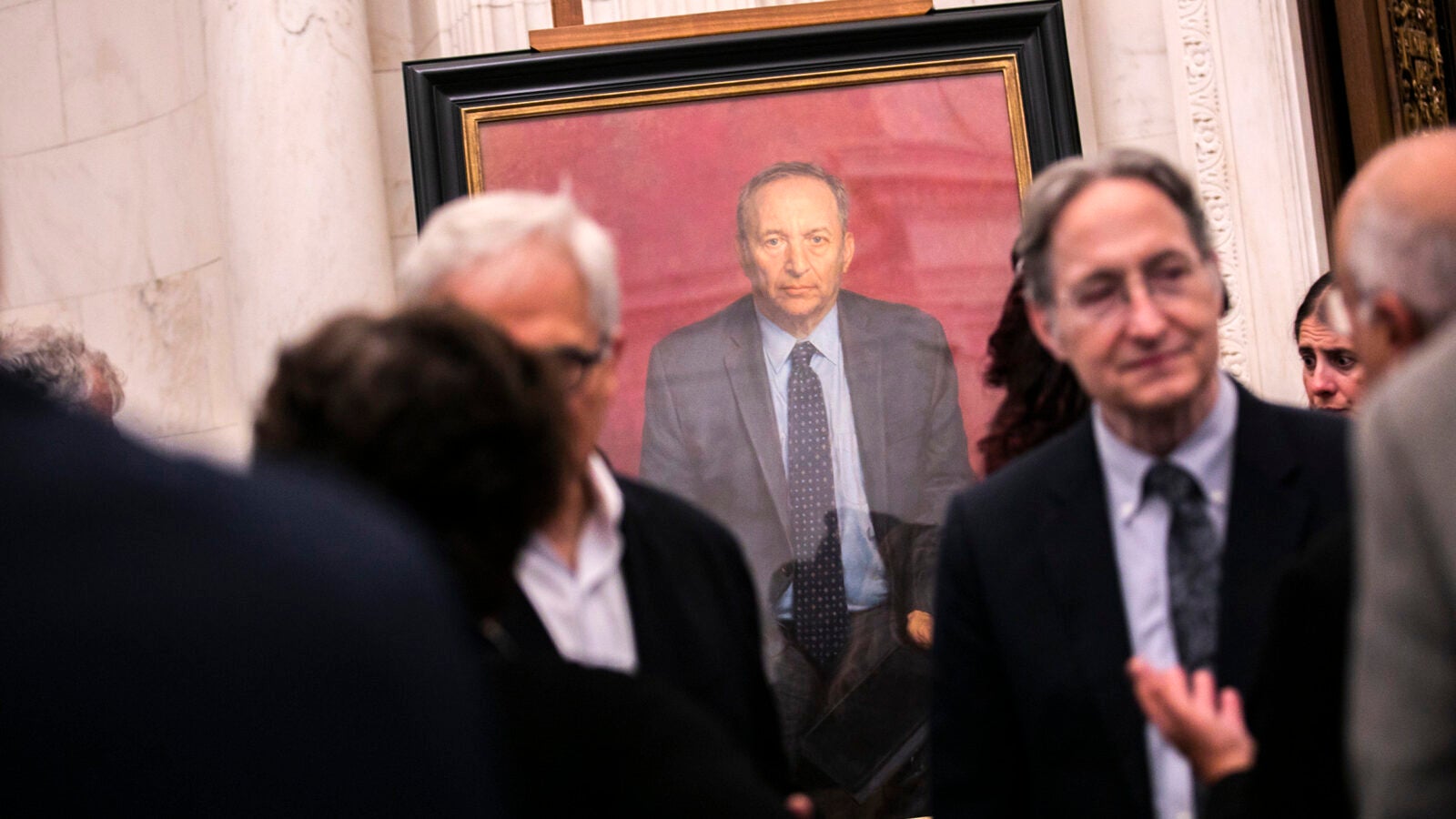At the unveiling of Lawrence Summers portrait.