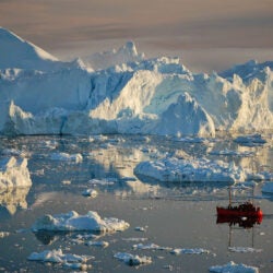 Icebergs in Disko Bay, Greenland.