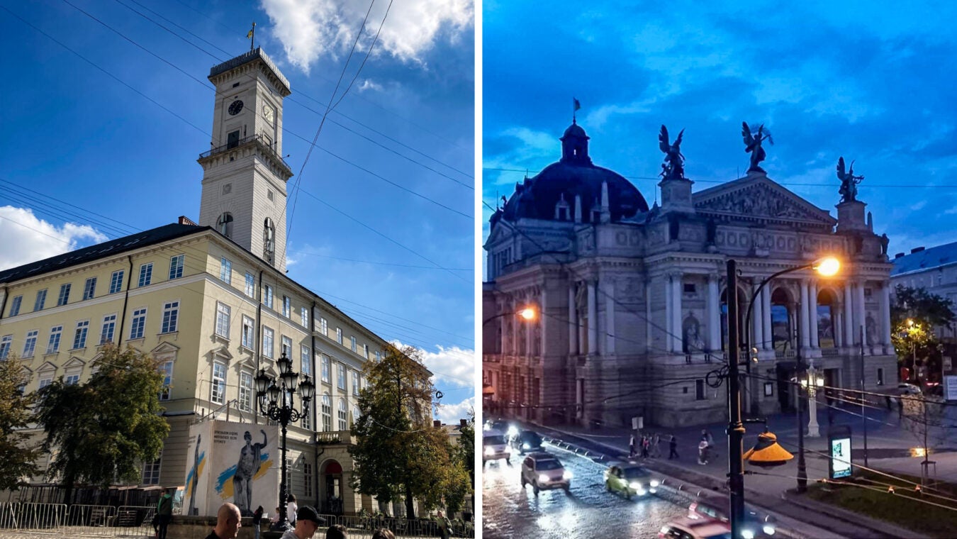 Lviv Town Hall and Opera.