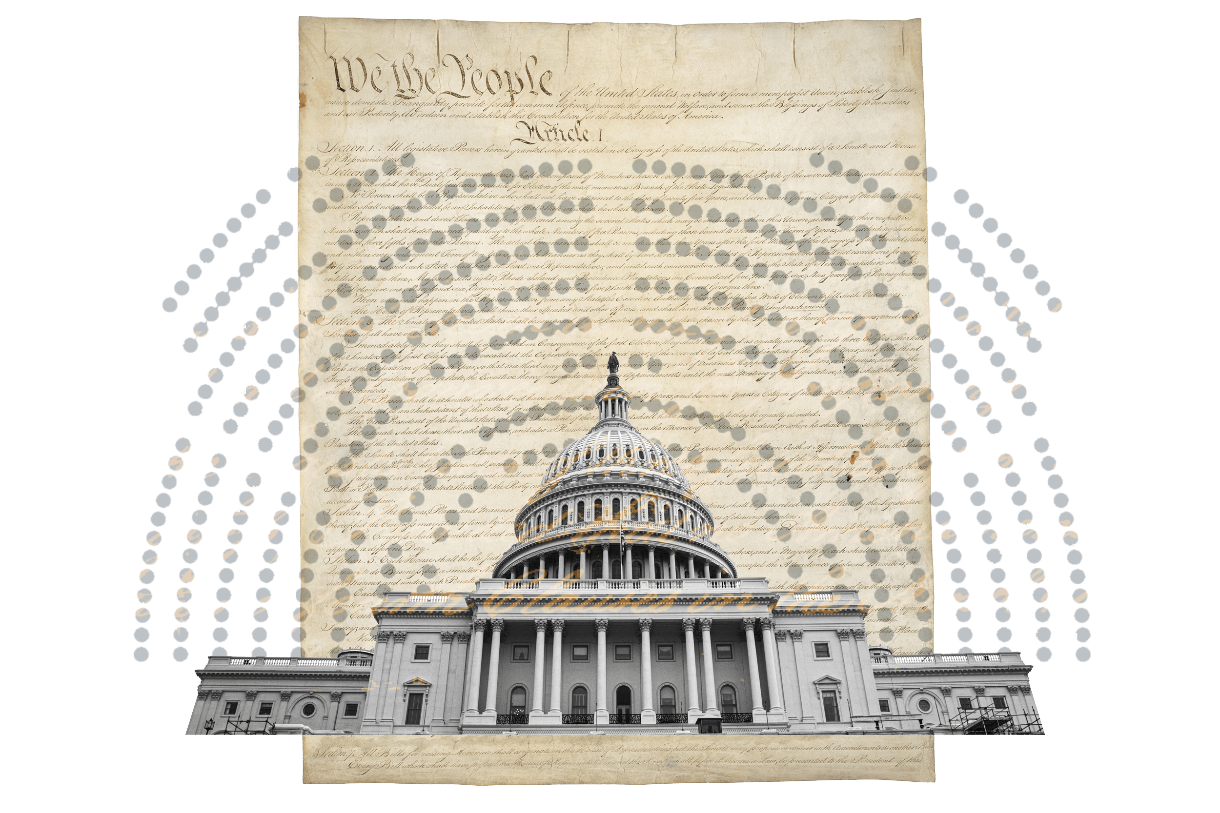 Collage of Capitol, Constitution.
