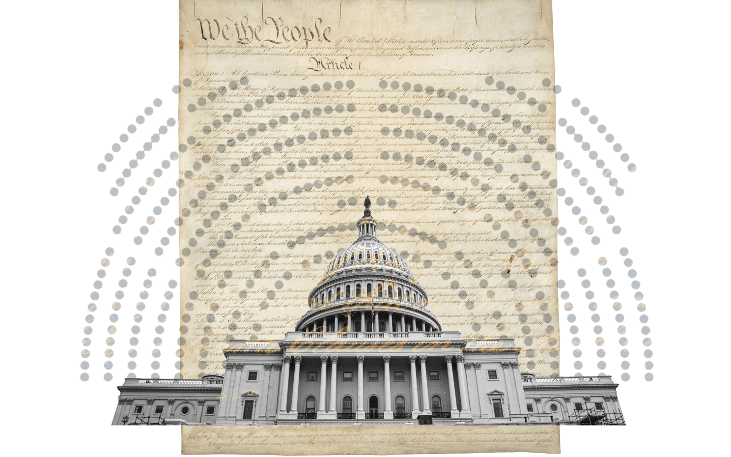 Collage of Capitol, Constitution.