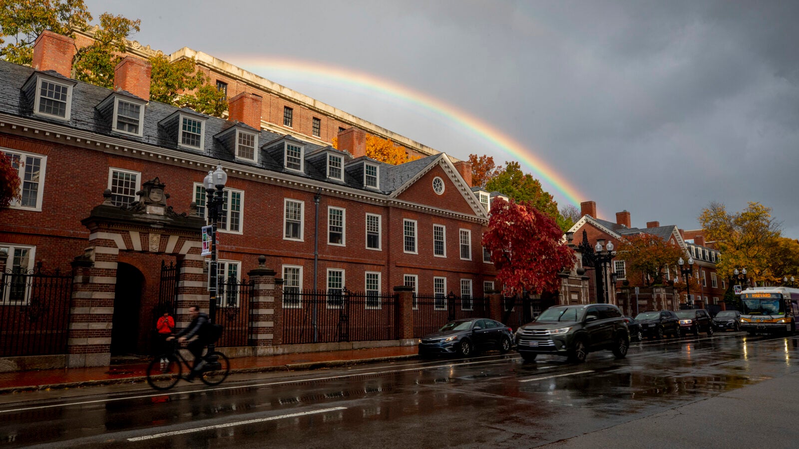 Rainbow over Harvard Yard.