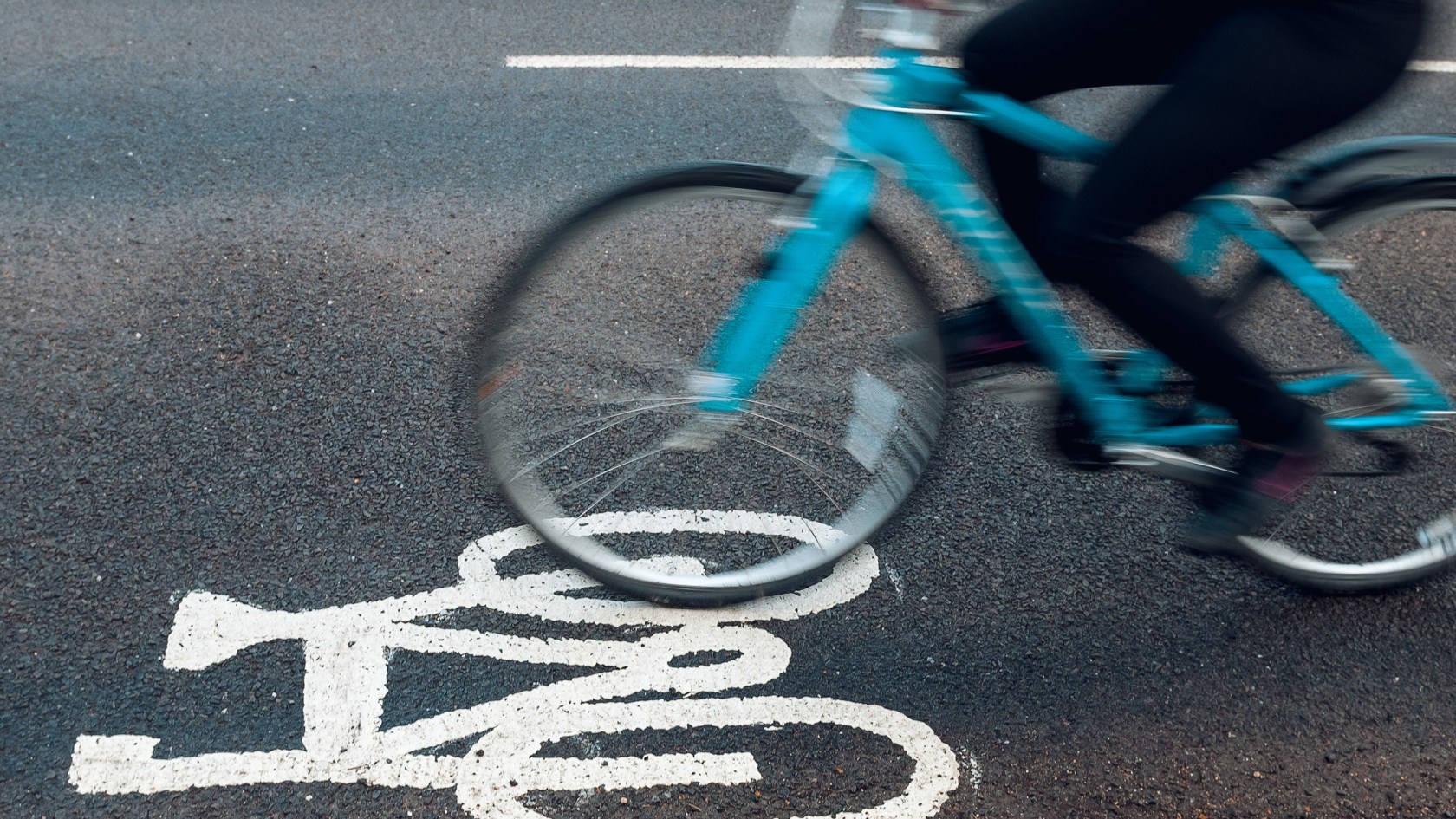 Cyclist in bike lane.