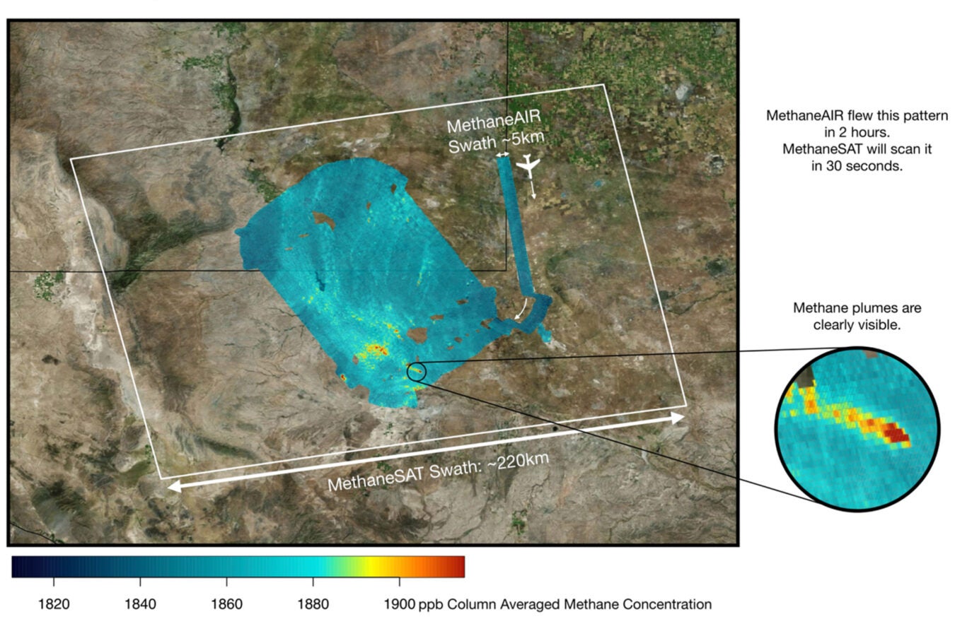 Methane SAT and Methane Air graphic.