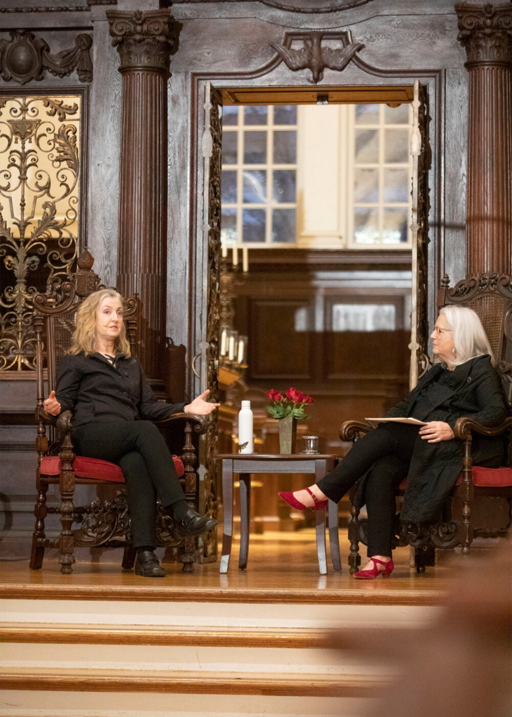 Rebecca Solnit (left) joins HDS Writer-in-Residence Terry Tempest Williams