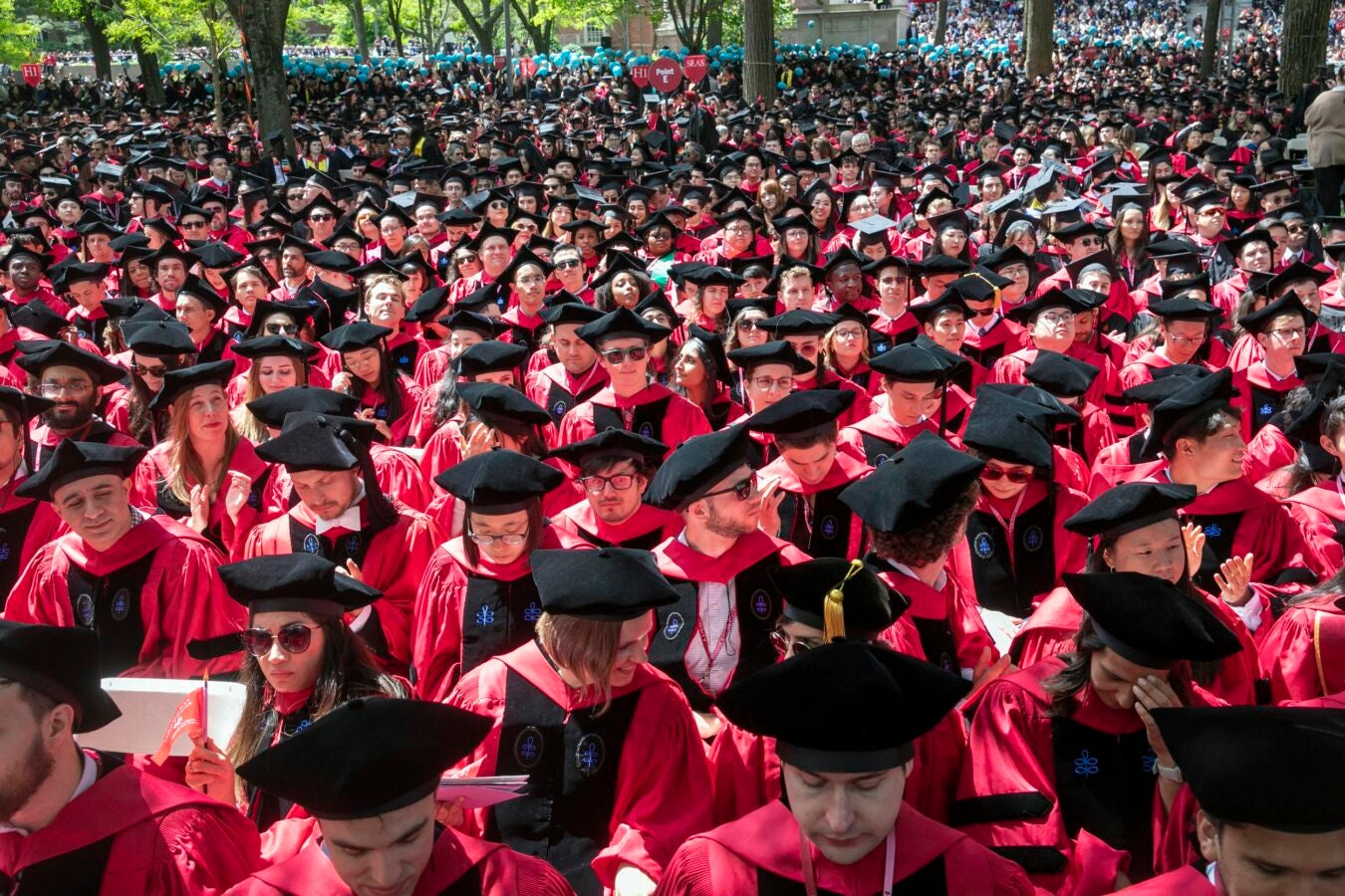 Wide view of graduates.