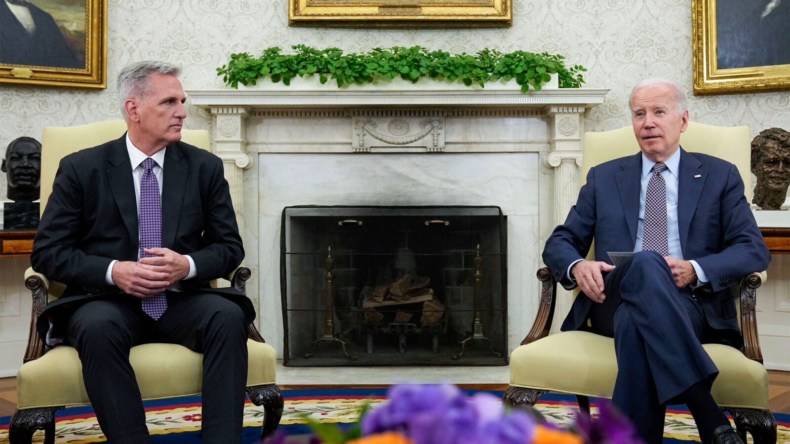 President Joe Biden meets with House Speaker Kevin McCarthy.