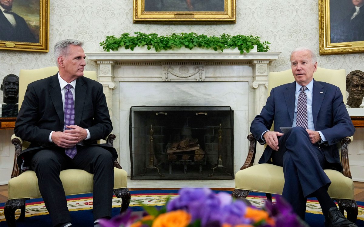 President Joe Biden meets with House Speaker Kevin McCarthy.