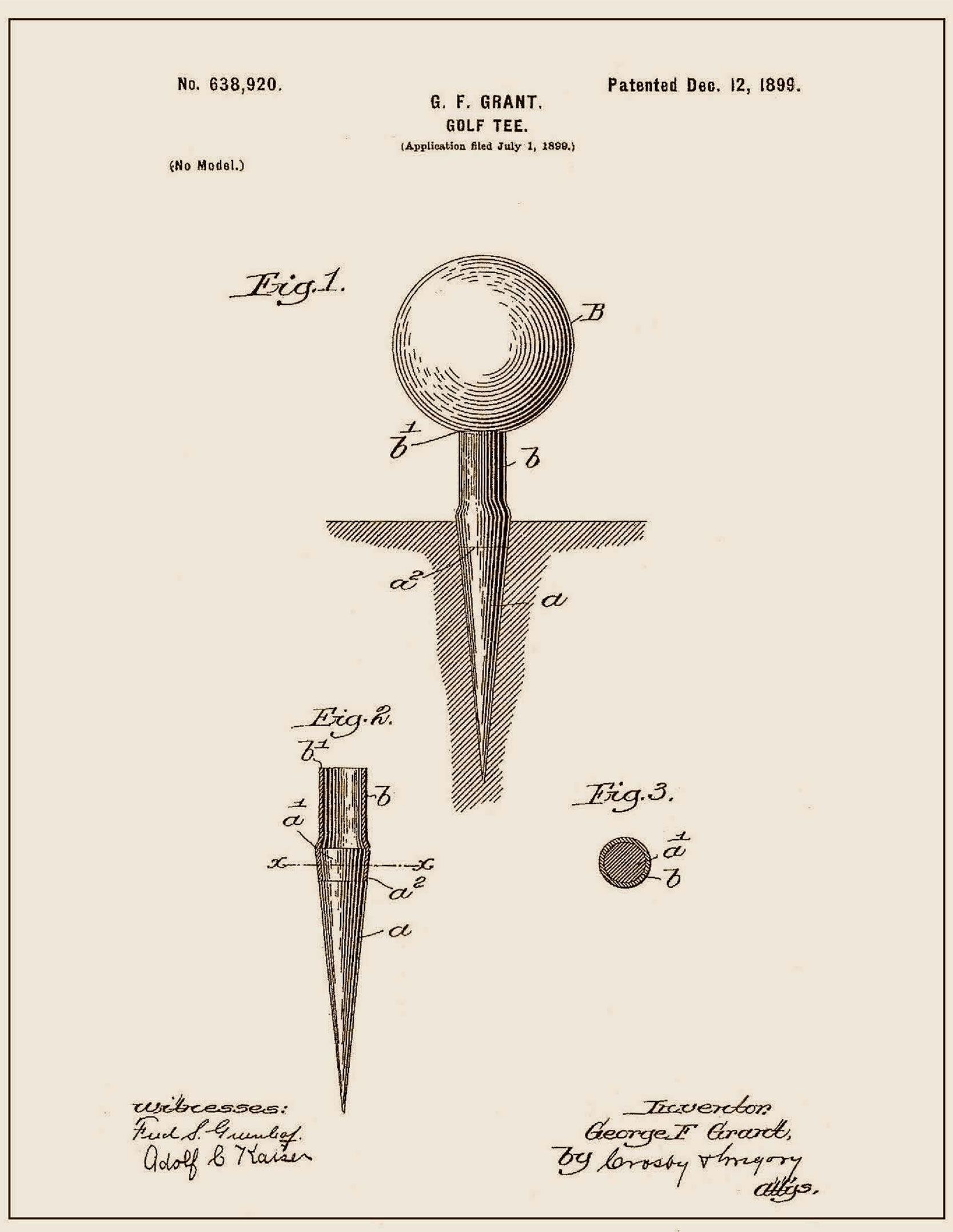 Golf tee patent.