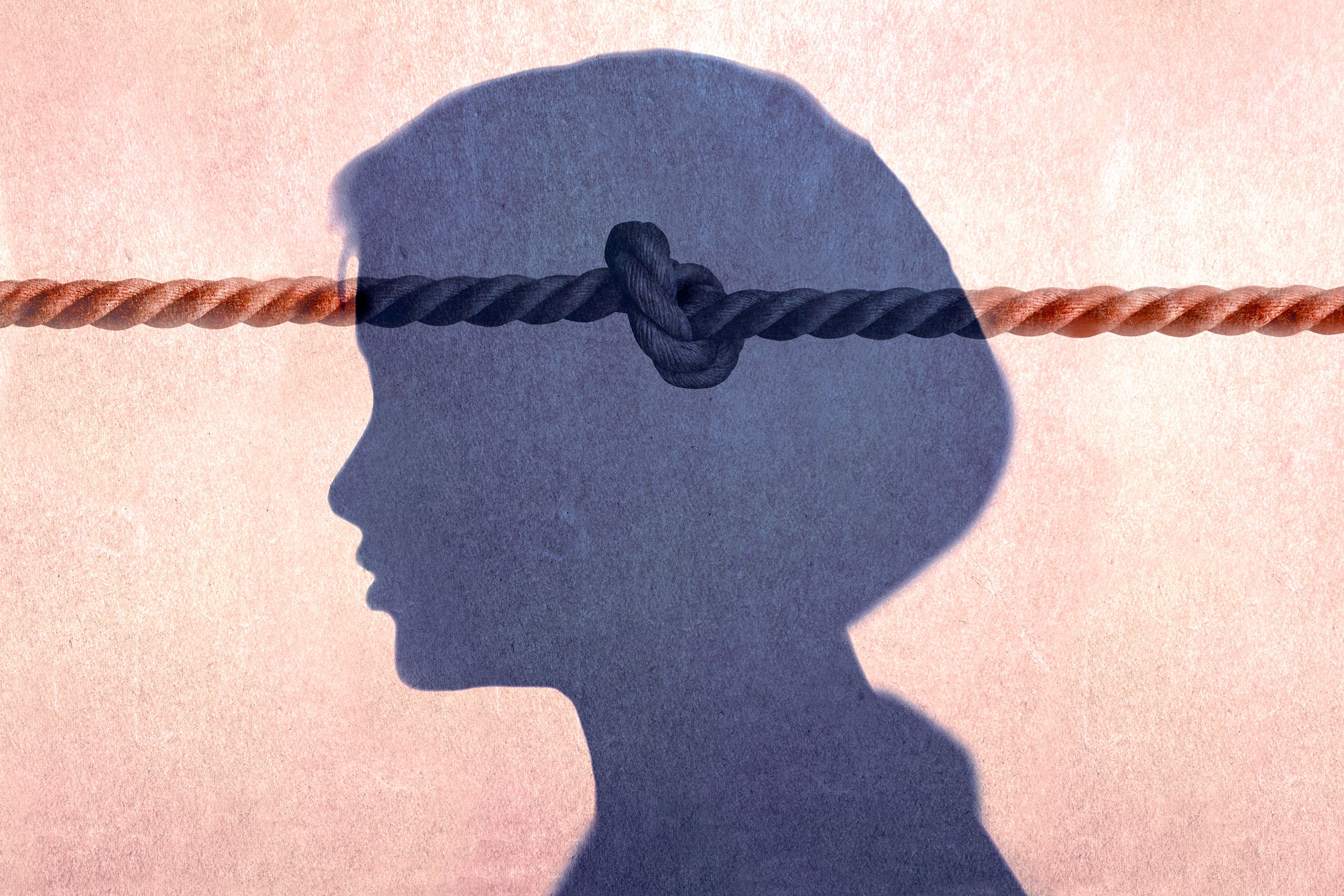 Illustration of a person with a knot inside their head. (Gary Waters/Ikon Images)
