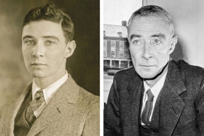 J. Robert Oppenheimer in 1920s and 1950s.