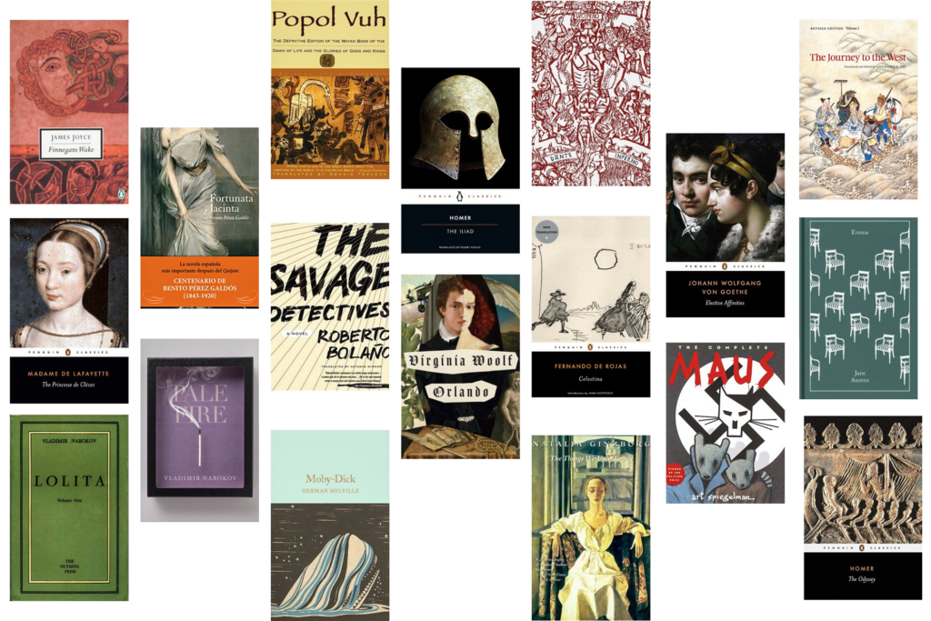 Collage of classic book covers.