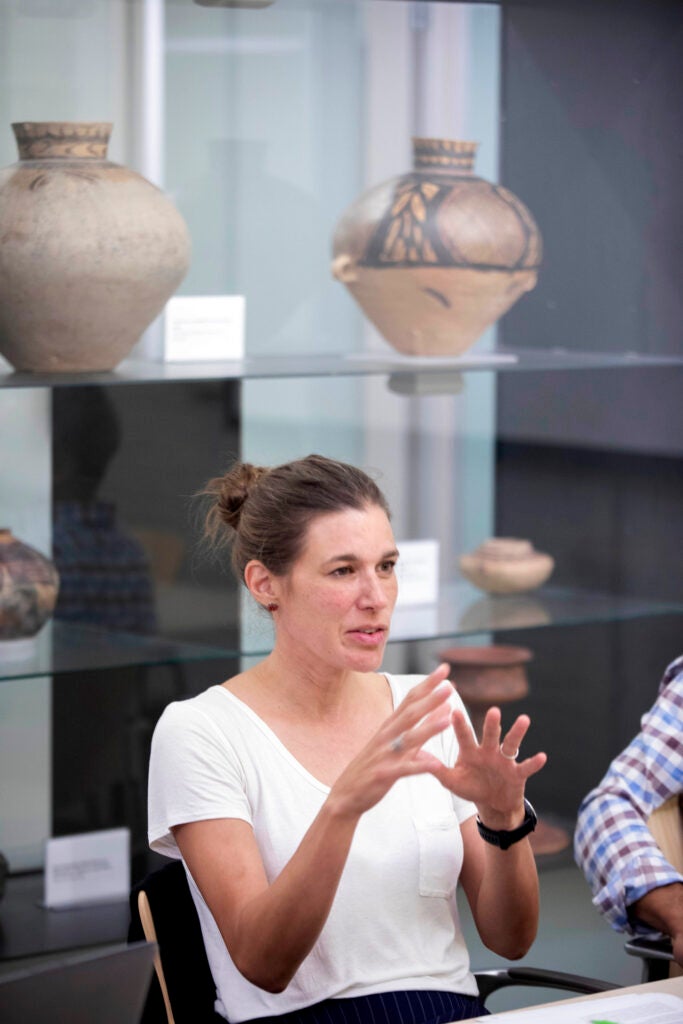 Amy E. Clark, assistant professor of Anthropology, teaches “Archaeological Method and Theory” in the Peabody Museum.