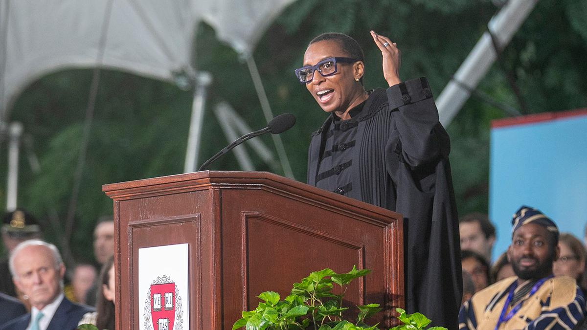 Claudine Gay delivers her inauguration speech.