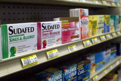Sudafed and other common nasal decongestants.