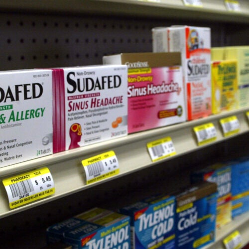 Sudafed and other common nasal decongestants.