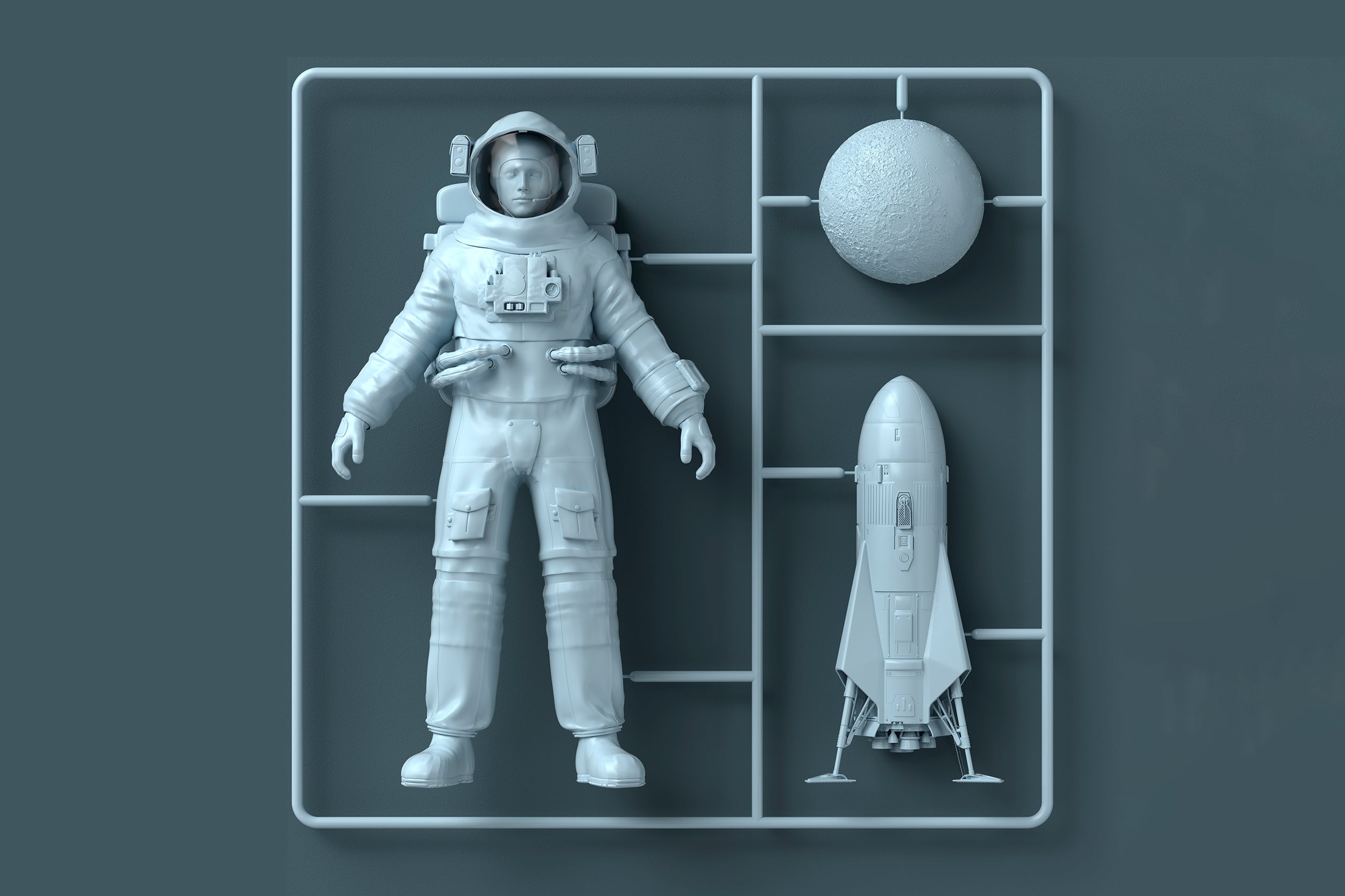 Illustration of astronaut starter kit.