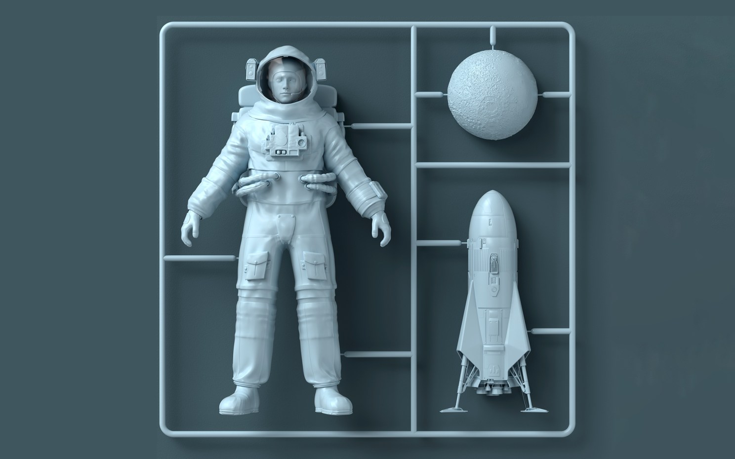Illustration of astronaut starter kit.
