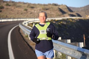 Jennifer Hoffman during her 47-day run across the U.S.