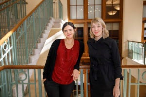 English Professor Valeria Luiselli (left) and artist Katie Paterson.