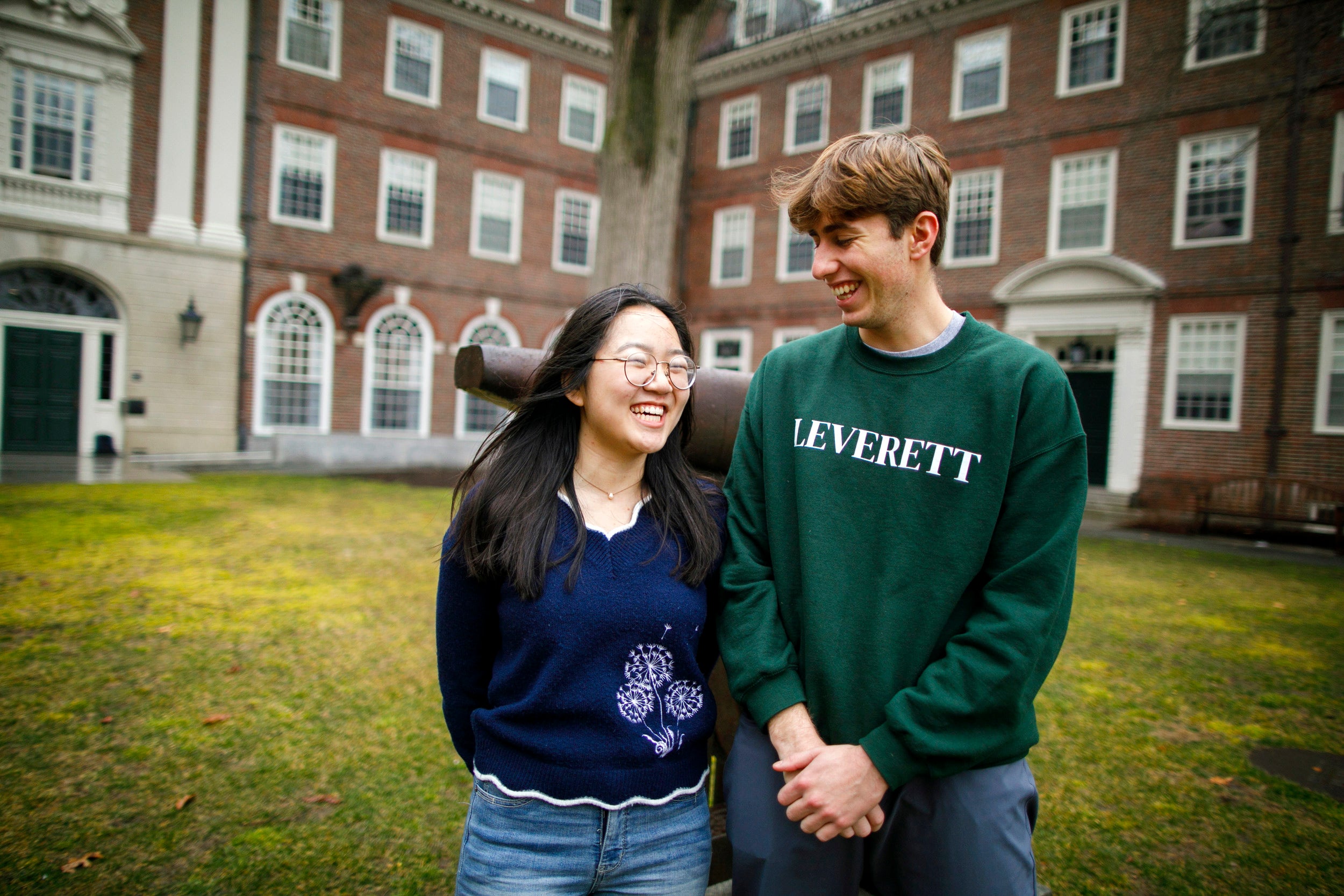 Carly Chen and Hayden Graham at Leverett House.