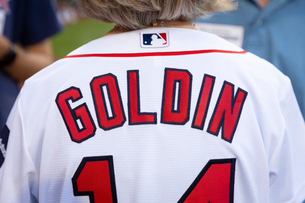 A close up of Claudia Goldin’s jersey.