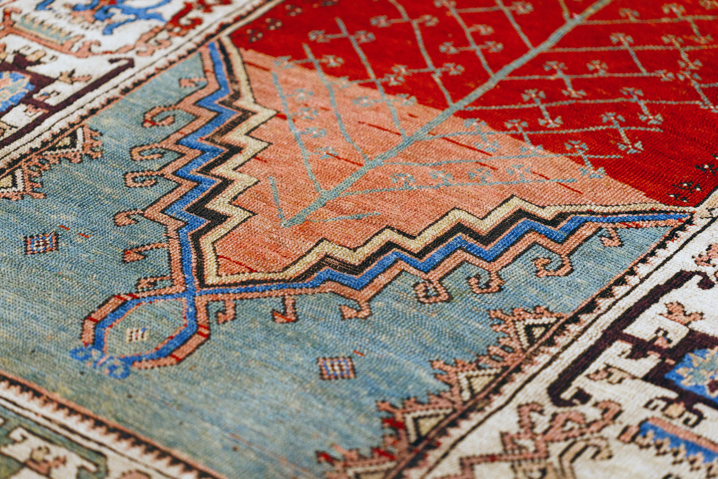 Detail of Ottoman prayer carpet.