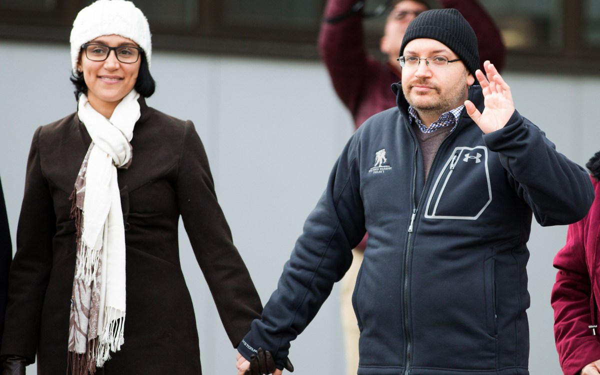 Jason Rezaian and his wife Yeganeh Salehi after their release.