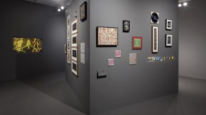 Carpenter Center's Harry Smith exhibit shows his work arranged on the walls.