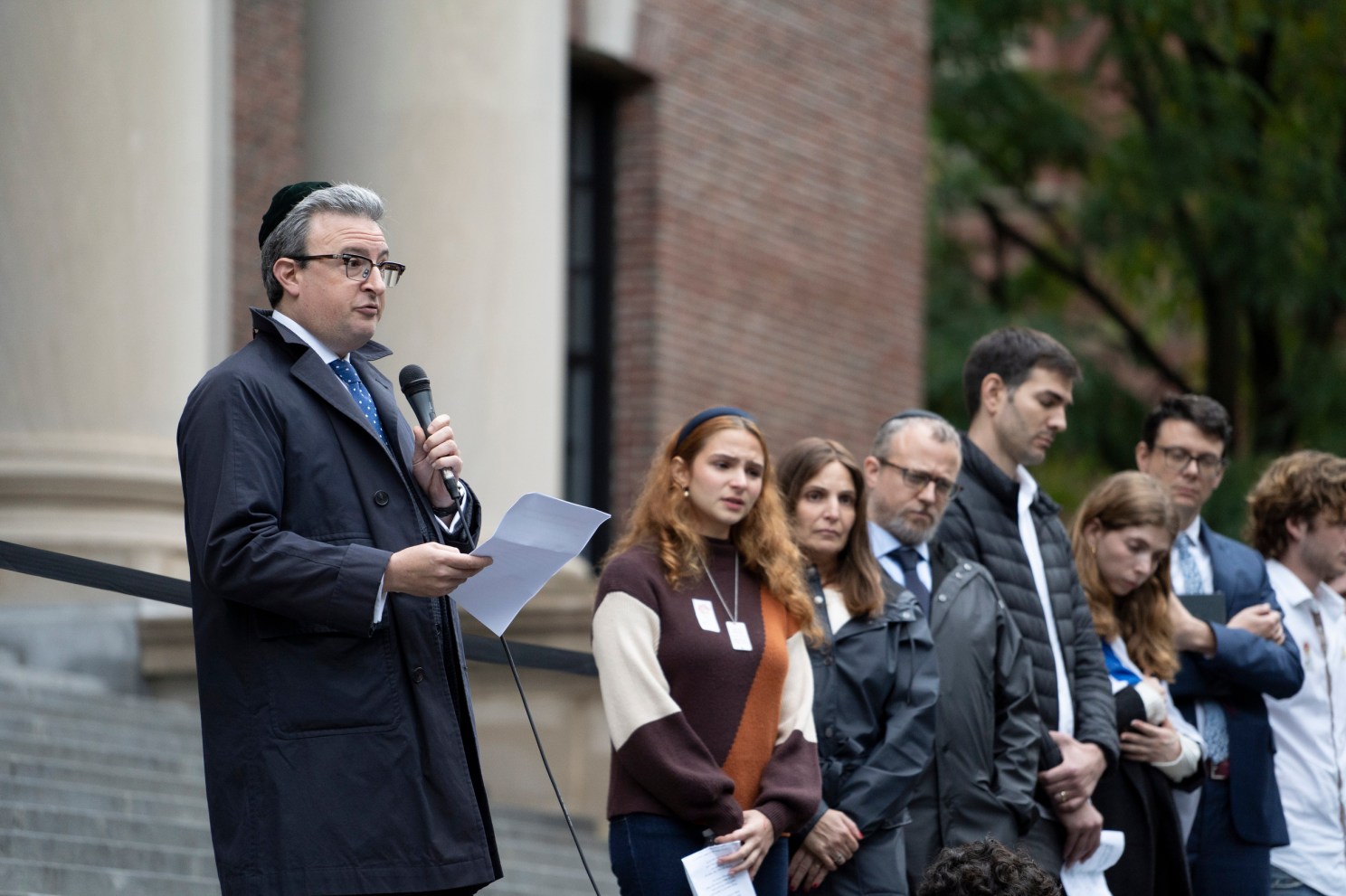 Harvard Professor Eric Nelson addresses the  community 