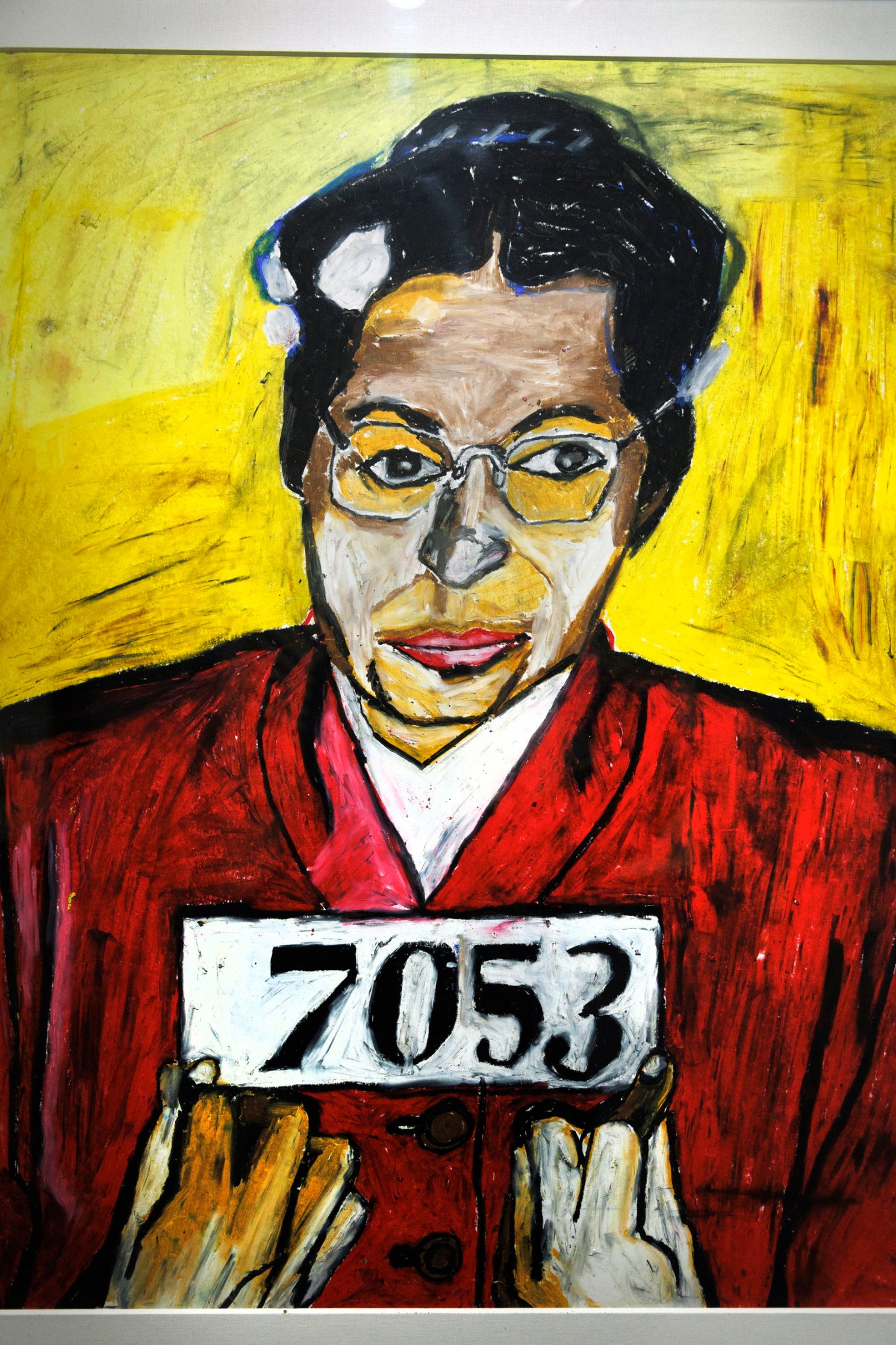 A detail of Rosa Parks, 2011, by James “Jamie” Roux i