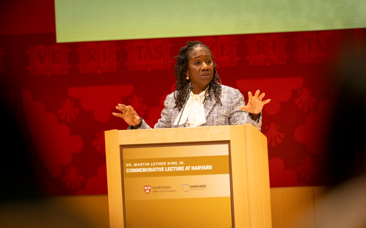 Sherrilyn Ifill speaking from the stage.