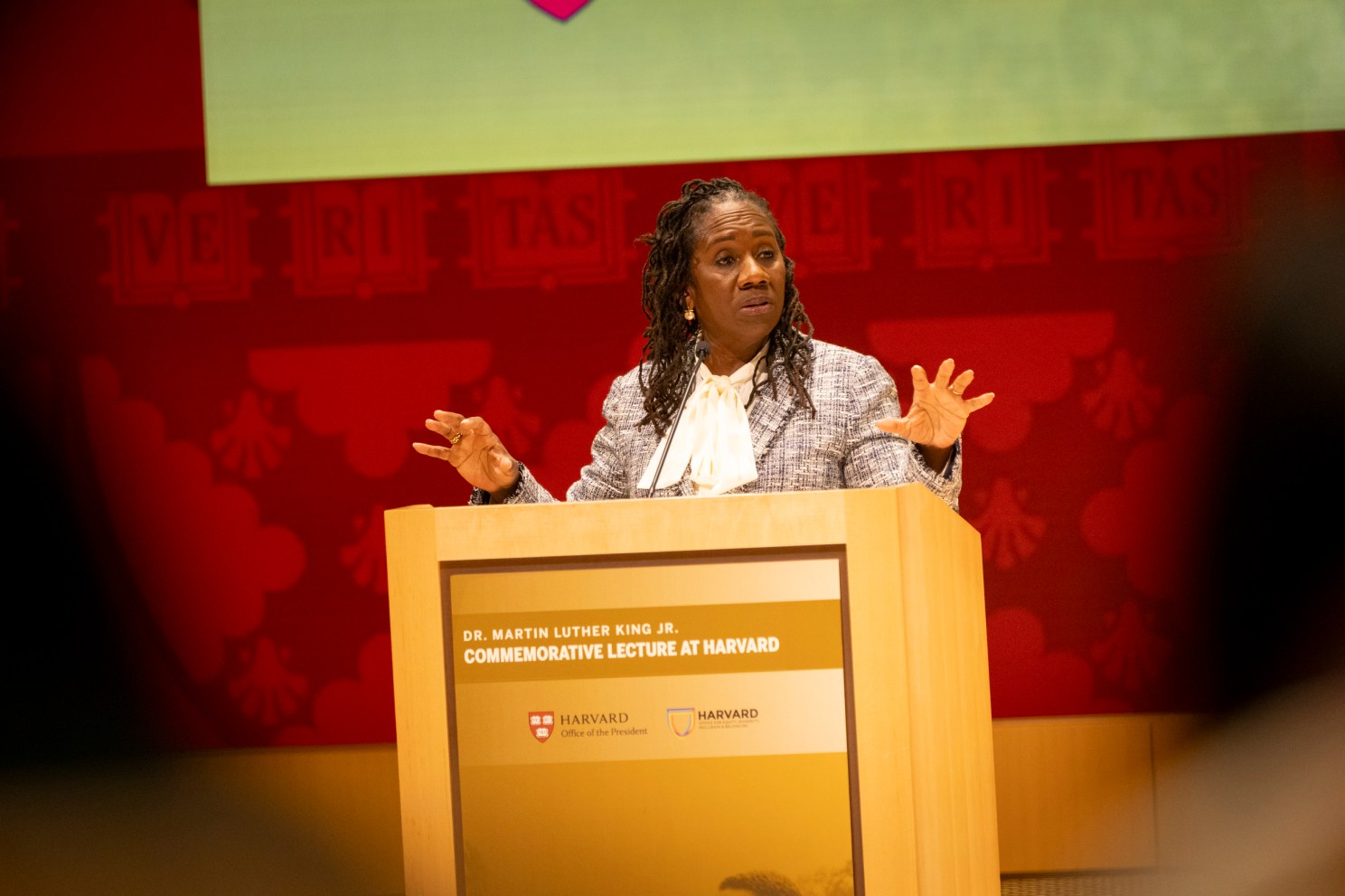 Sherrilyn Ifill speaking from the stage.