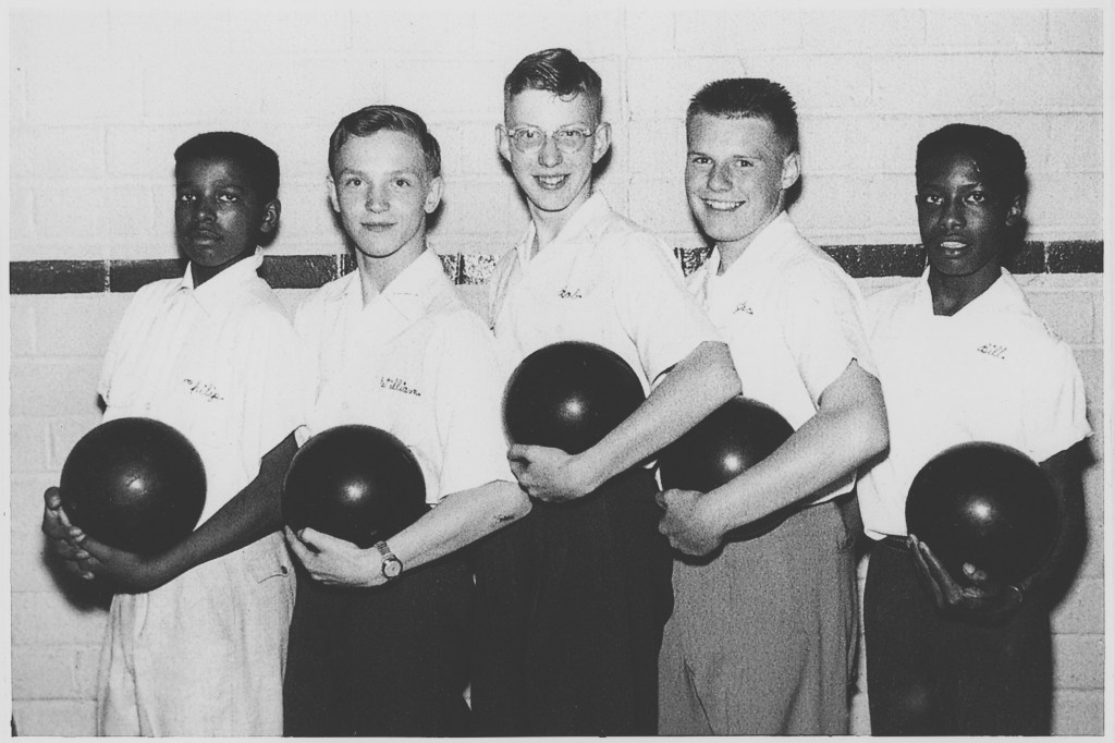 Robert Putnam with his Junior High School bowling team.