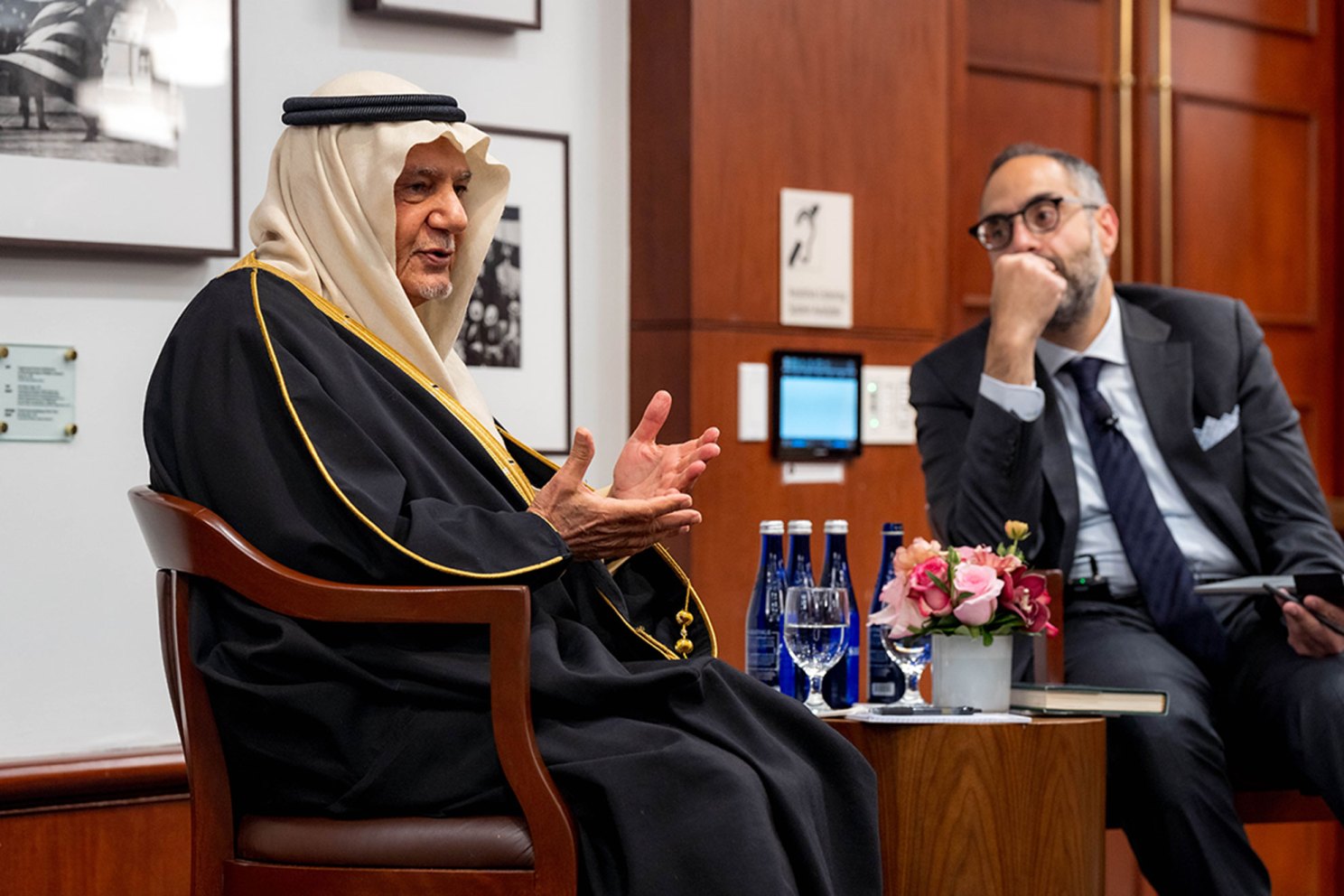 Professor Tarek Masoud and His Royal Highness Prince Turki Al Faisal.