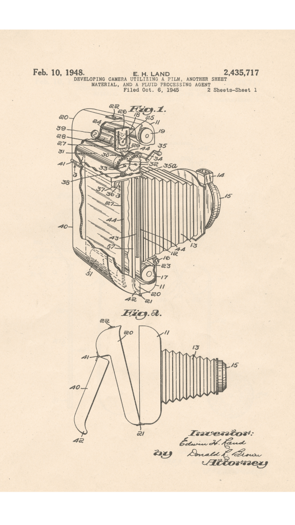 Polaroid camera patent from October 6, 1945.