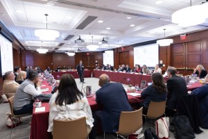 Professor Jonathan Zittrain speaks to a packed room of newly elected members of Congress and observers during his panel discussion, “Implications of Artificial Intelligence.”