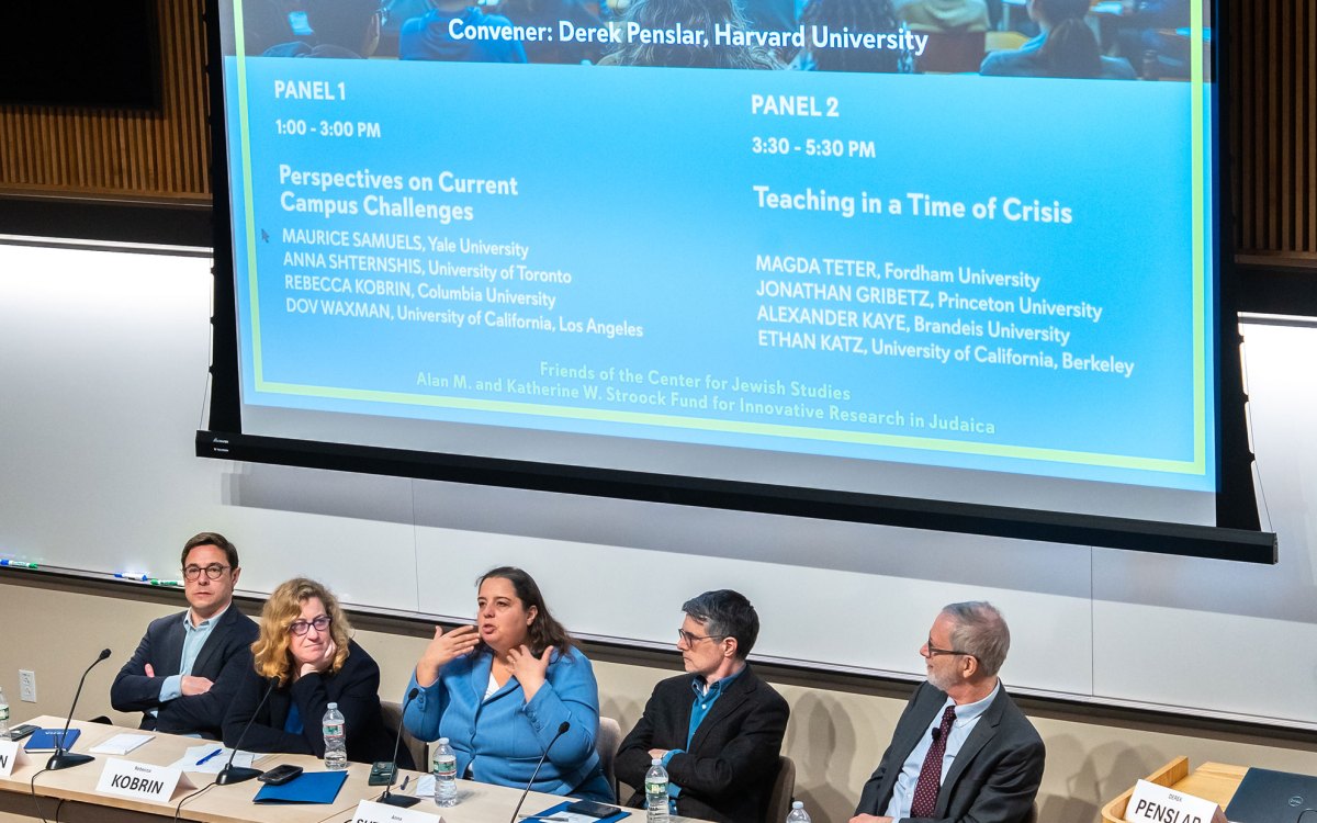 L to R: Dov Waxman (UCLA), Rebecca Kobrin (Columbia), Anna Shternshis (U of Toronto), Maurice Samuels (Yale), and Derek J. Penslar (Harvard)