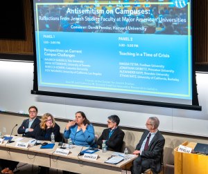 those speaking at seminar Dov Waxman (UCLA), Rebecca Kobrin (Columbia), Anna Shternshis (U of Toronto), Maurice Samuels (Yale), and Derek J. Penslar (Harvard)