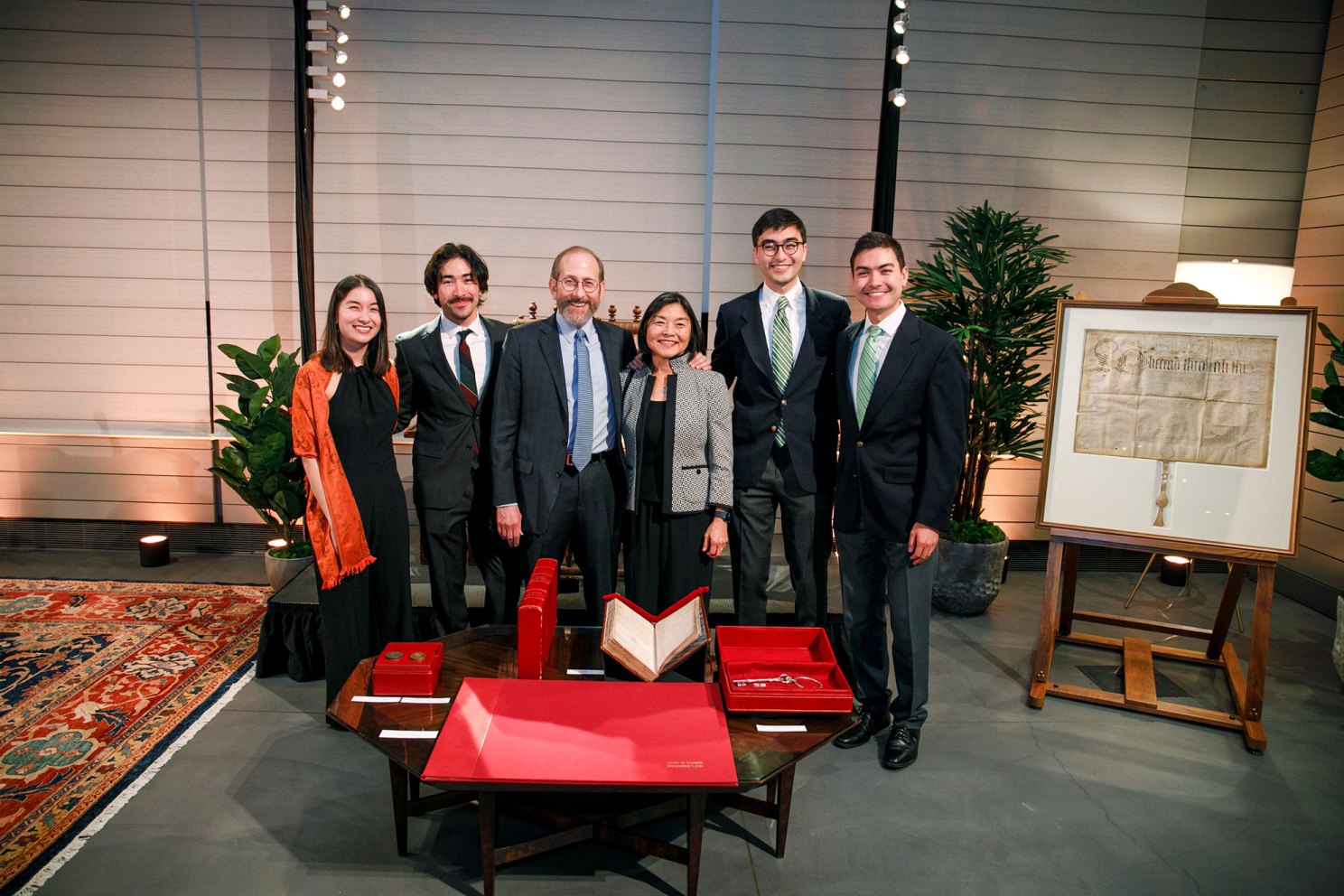 Garber and Anne Yahanda are pictured with their four children and the Harvard insignia before the event. Stephanie