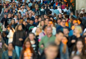 crowded street with people