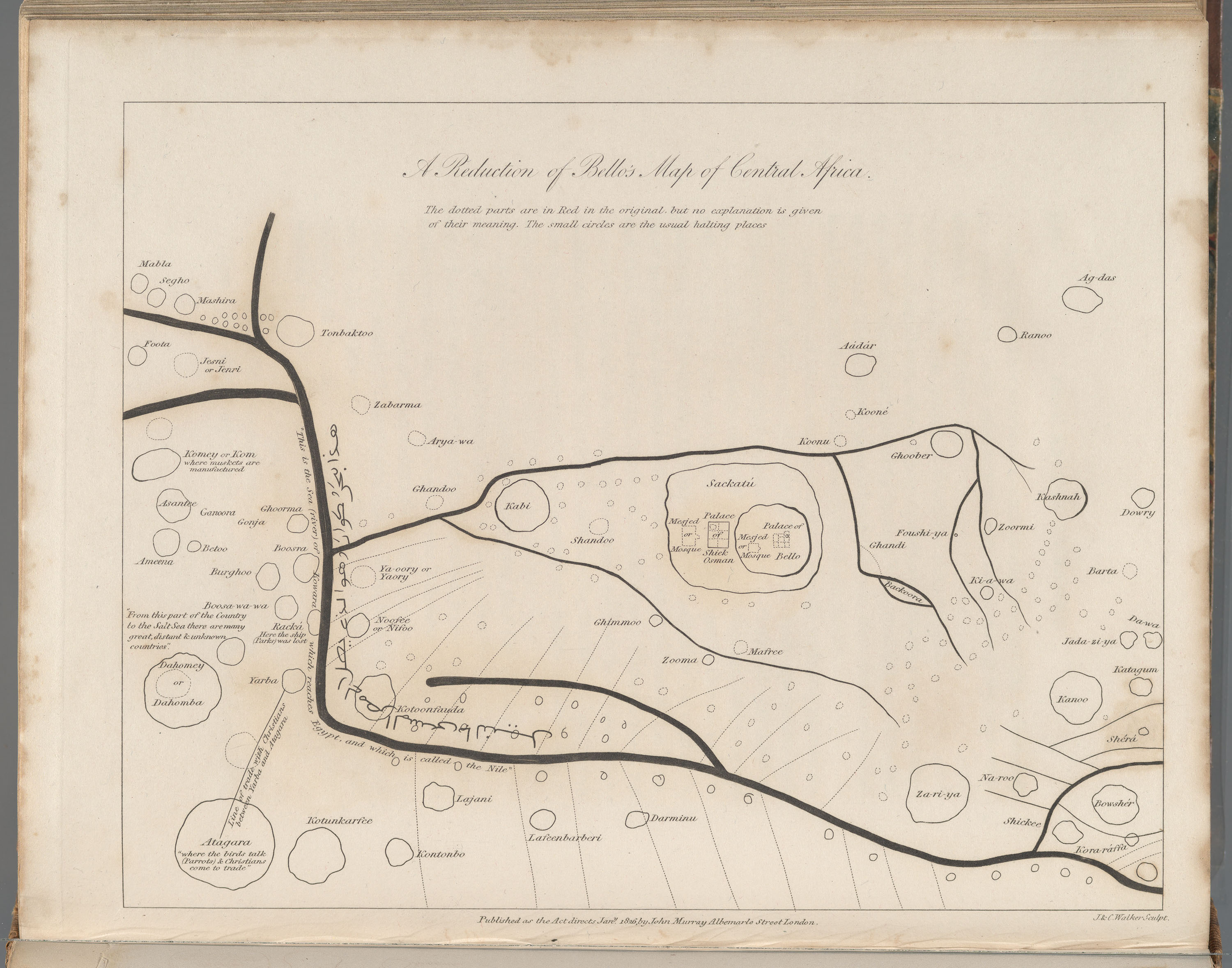 Illustrated map of the Niger River.