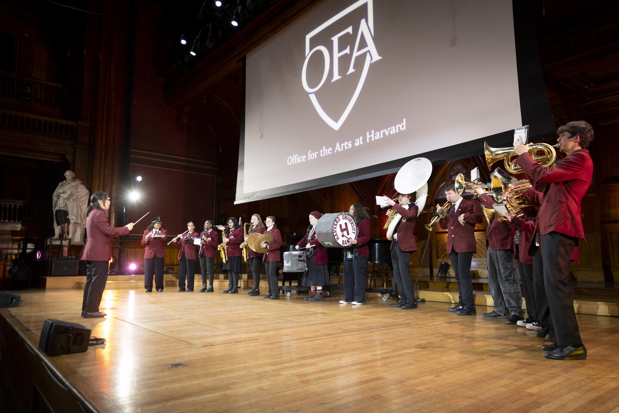 The Harvard University Band performing during the event. 