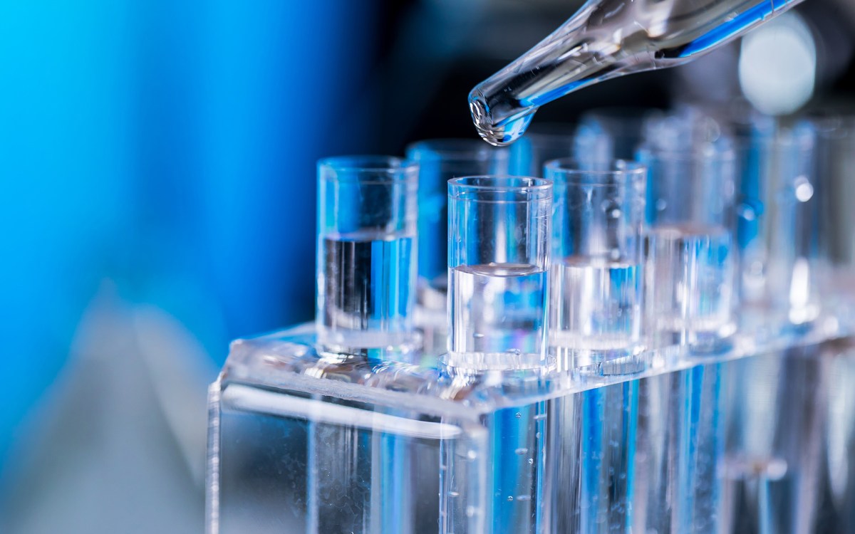 Detail of test tubes in lab.