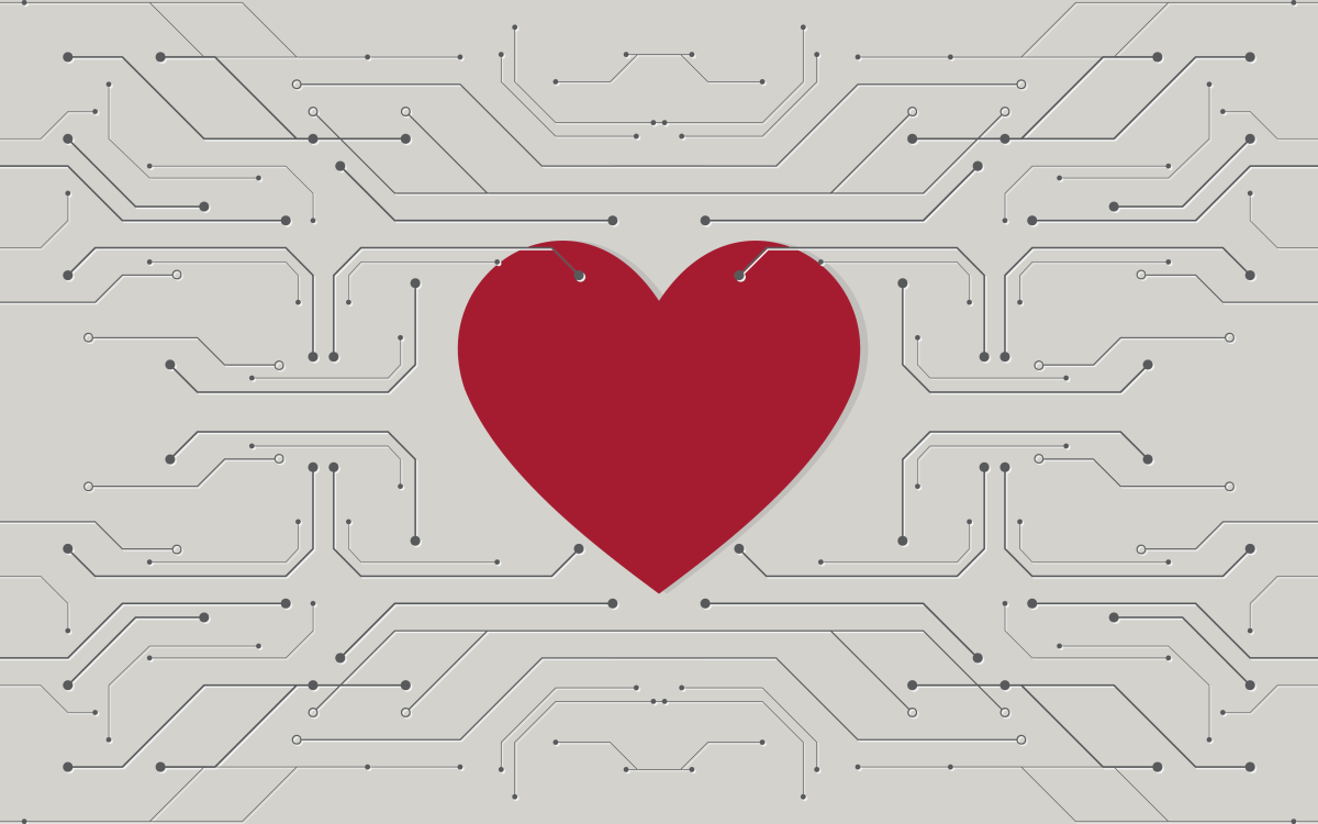 heart in a tech chip